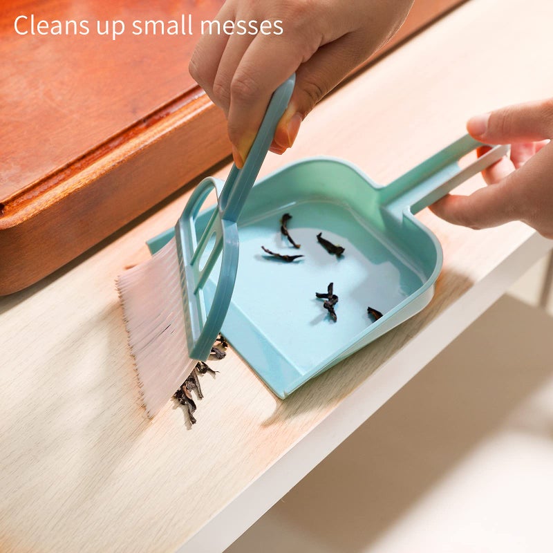 Lamoutor 3 Pack Mini Hand Broom and Dustpan Set Small Dust Pans with Brush Set Cleaning Tool for Desk, Car and Animal Waste Mixed Color - Image 4